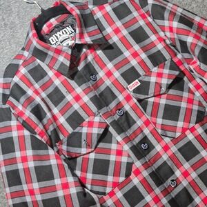 Dixxon Flannel Mens Long Sleeve Quilted Zip Jacket Red/Black The Rogue L Tall